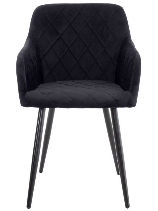 Set 2 scaune de sufragerie catifea Shila, negru Set 2 scaune de sufragerie catifea Shila, negru