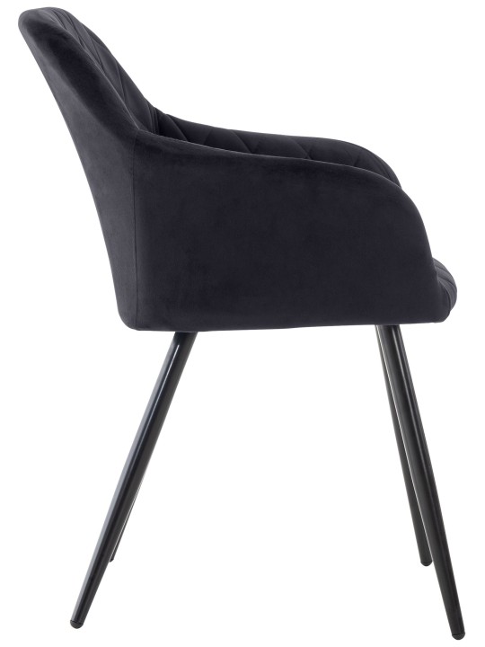 Set 2 scaune de sufragerie catifea Shila, negru Set 2 scaune de sufragerie catifea Shila, negru