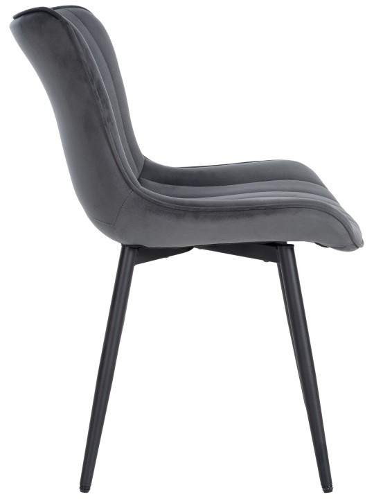 Set 2 scaune Largo catifea, gri închis