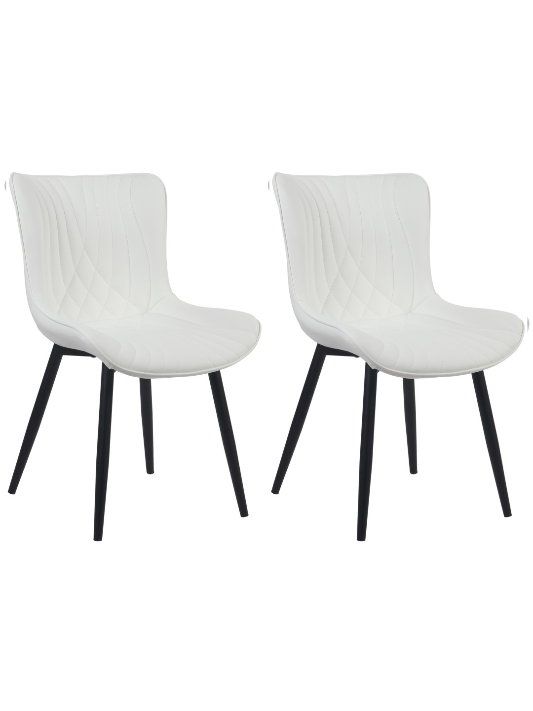 Set 2 scaune Brady imitatie piele, alb