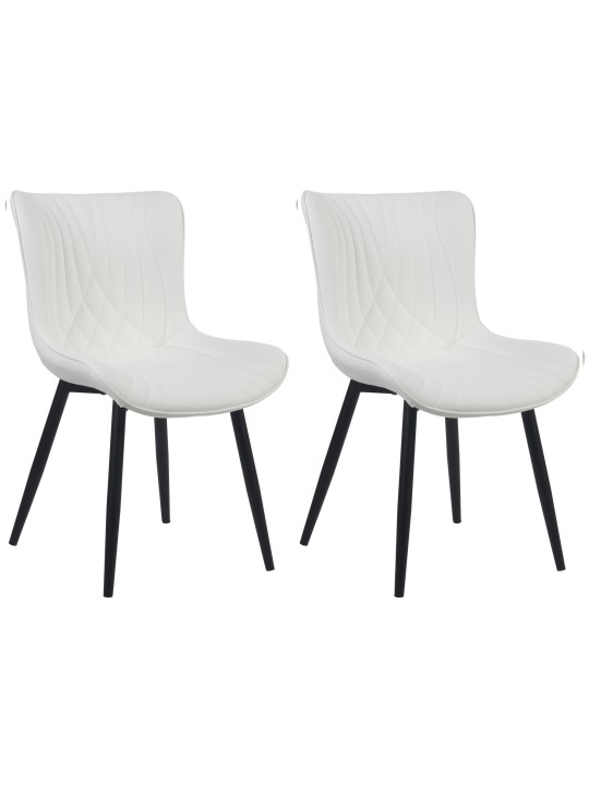 Set 2 scaune Brady imitatie piele, alb