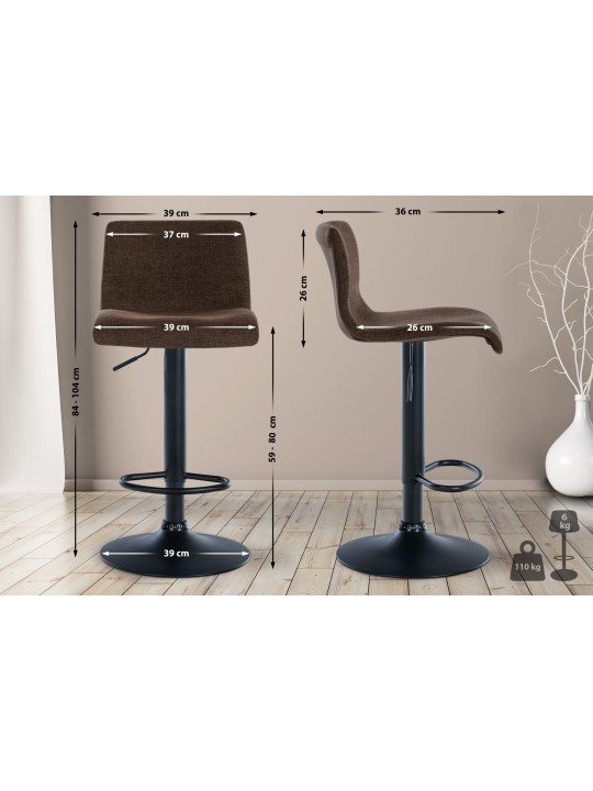 Scaun de bar tesatura Branford, maro Scaun de bar tesatura Branford, maro