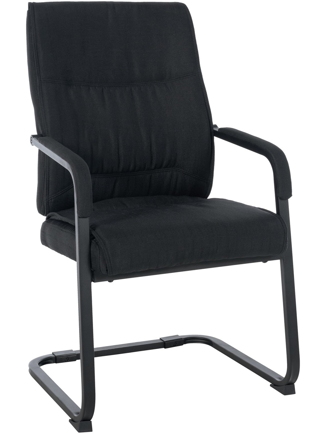 Scaun vizitator XL țesătură Anubis, negru/negru