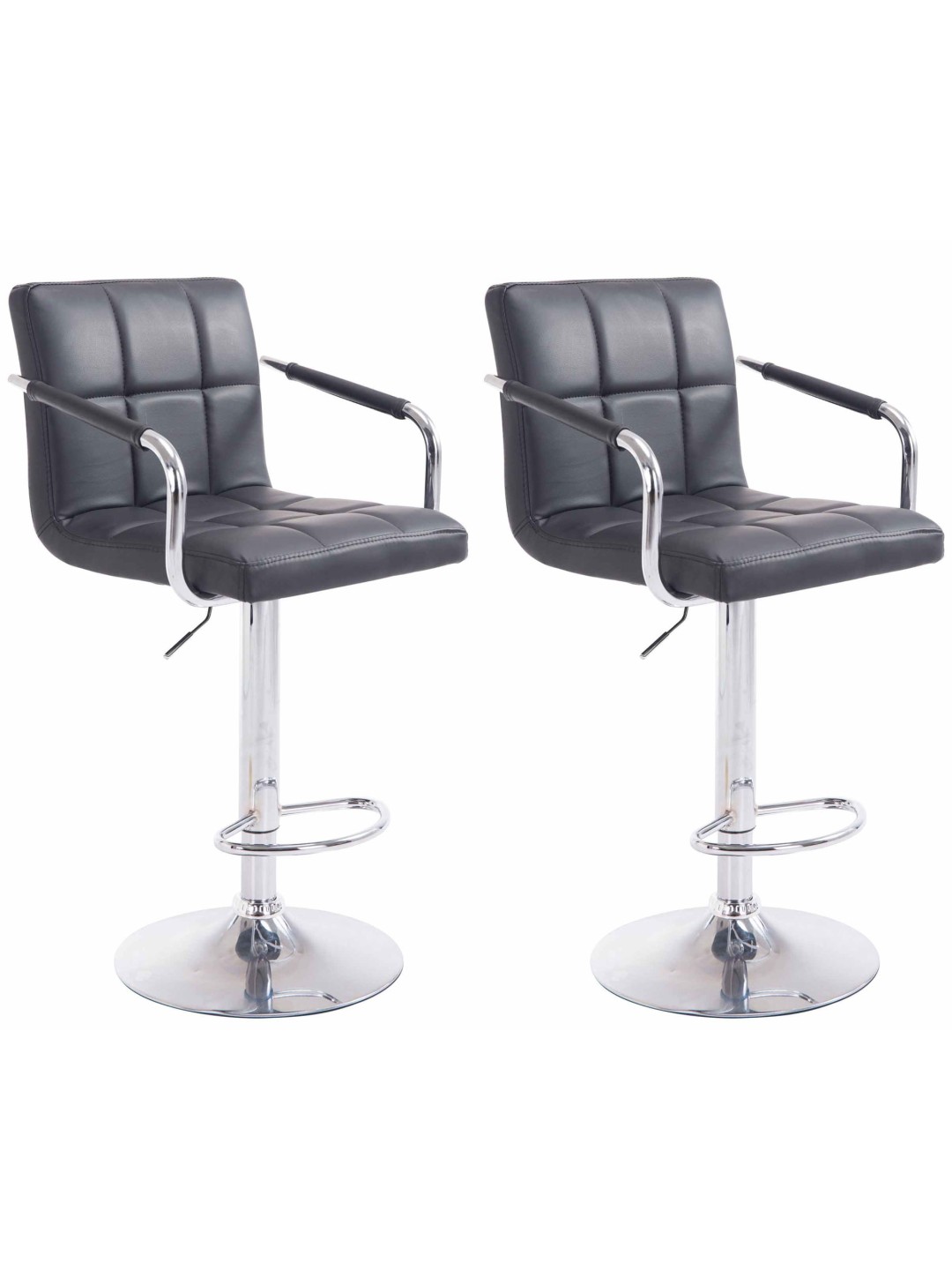 Set 2 taburete de bar Lucy V2 crom, negru