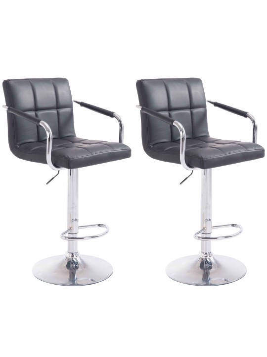 Set 2 taburete de bar Lucy V2 crom, negru