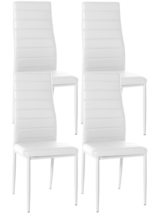 Set de 4 scaune de sufragerie Mayfair imitatie piele, alb Set de 4 scaune de sufragerie Mayfair imitatie piele, alb