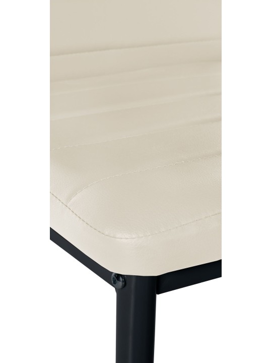 Set de 6 scaune de sufragerie Mayfair imitatie piele, crem