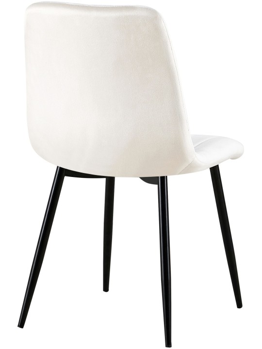 Set 4 scaune Dijon catifea, alb-crem