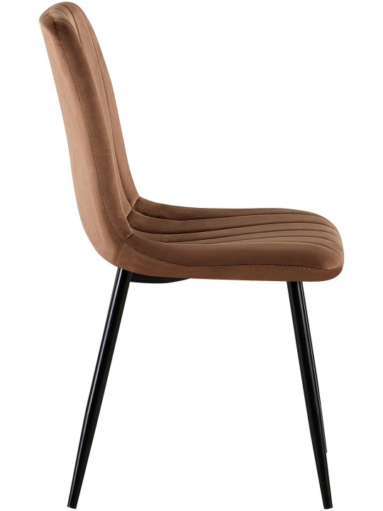 Set 4 scaune din catifea Dijon, maro