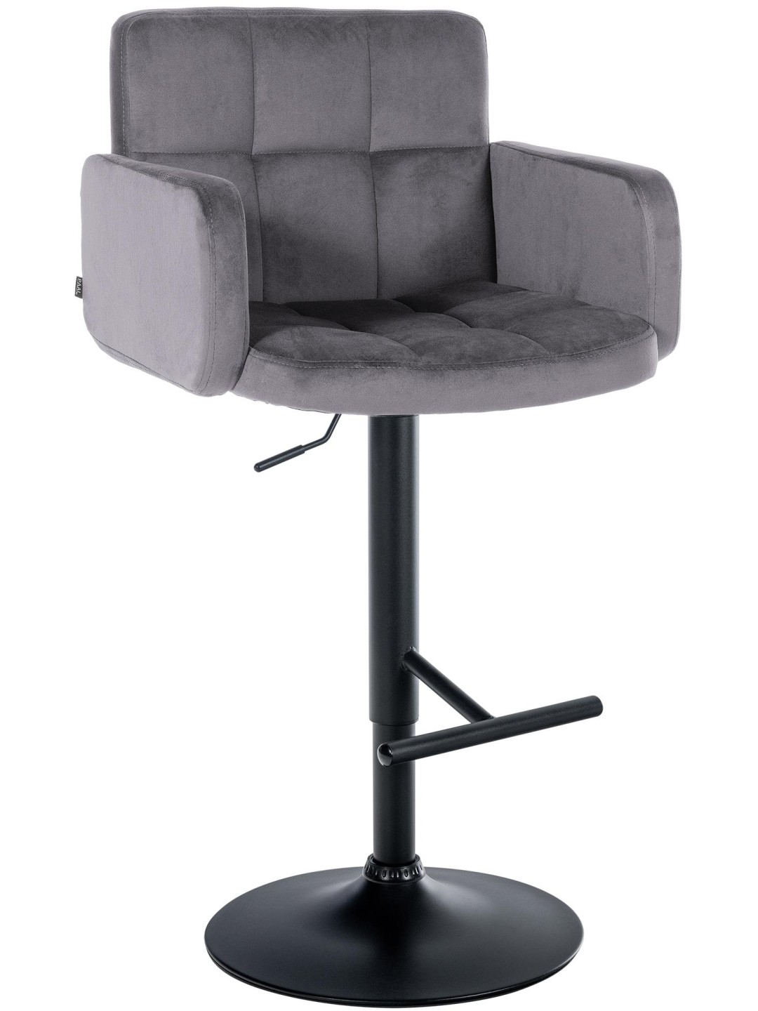 Scaun de bar Los Angeles catifea, gri închis