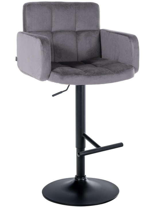 Scaun de bar Los Angeles catifea, gri închis