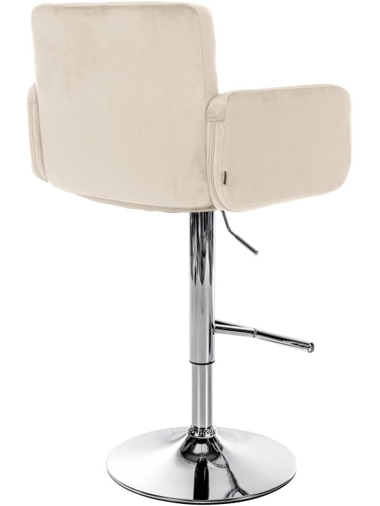 Scaun de bar Los Angeles catifea cromat, crem