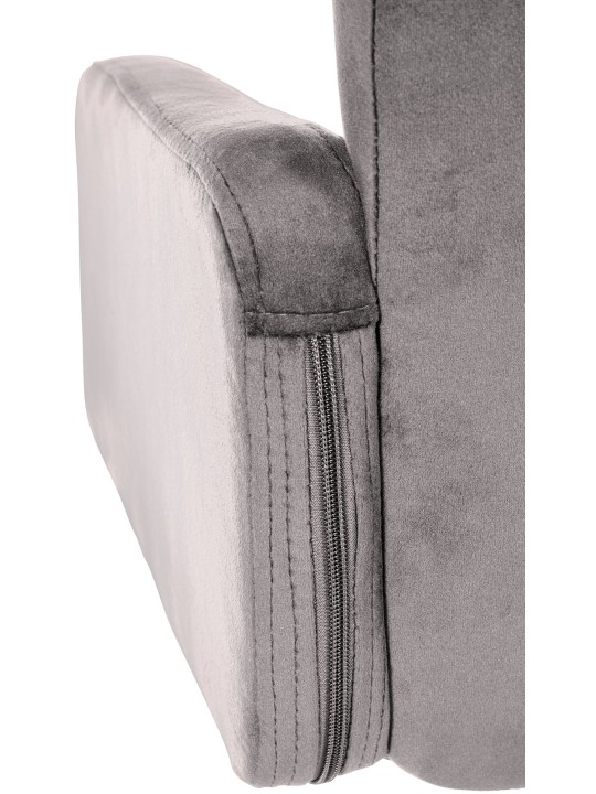 Scaun de bar Los Angeles catifea cromat, gri