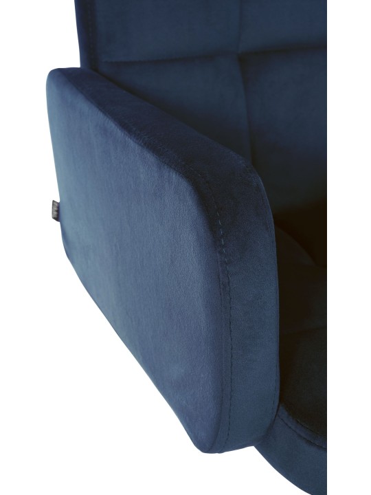 Scaun de bar Los Angeles catifea cromat, albastru