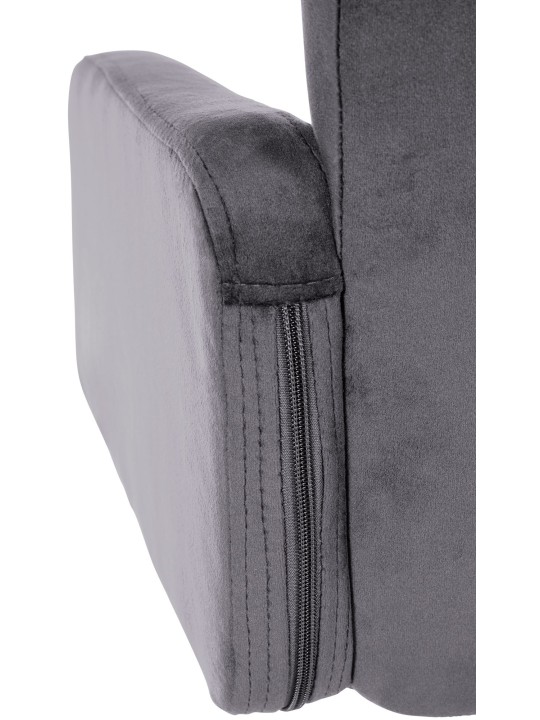 Scaun de bar Los Angeles catifea cromat, gri închis