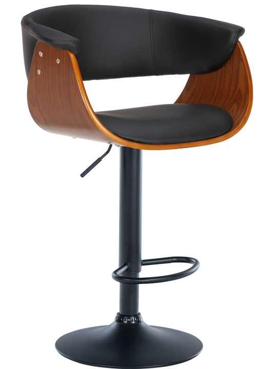 Set 2 scaune de bar Vestal imitatie piele, nuc/negru Set 2 scaune de bar Vestal imitatie piele, nuc/negru