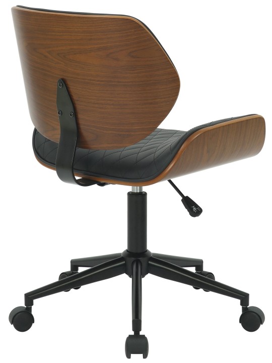 Scaun de birou Harvest imitatie piele, nuc/negru