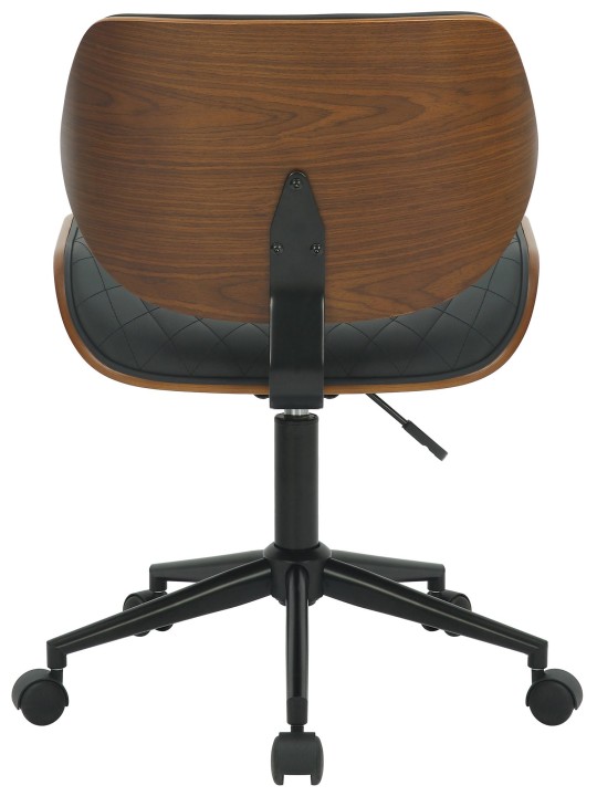 Scaun de birou Harvest imitatie piele, nuc/negru