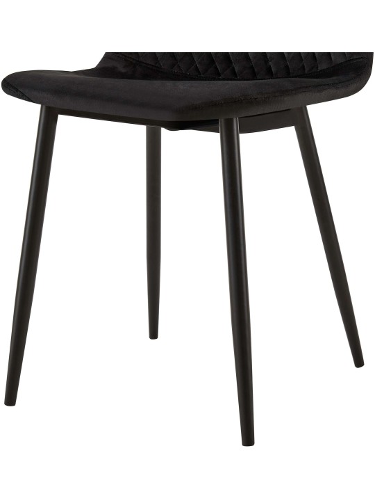 Set 4 scaune Giverny catifea, negru