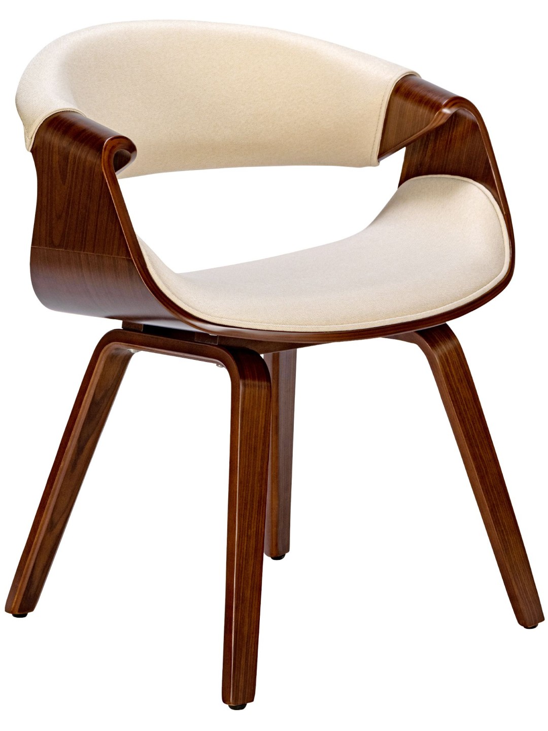 Scaun de sufragerie Foley stofa, nuc/crem