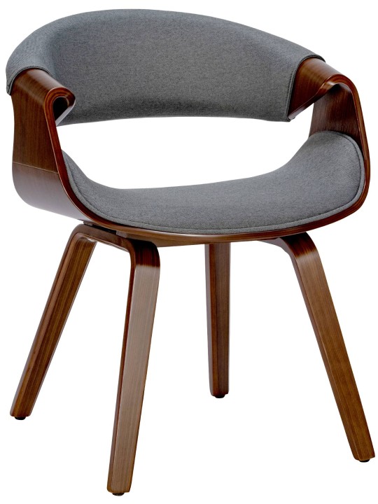 Scaun de sufragerie Foley stofa, nuc/gri