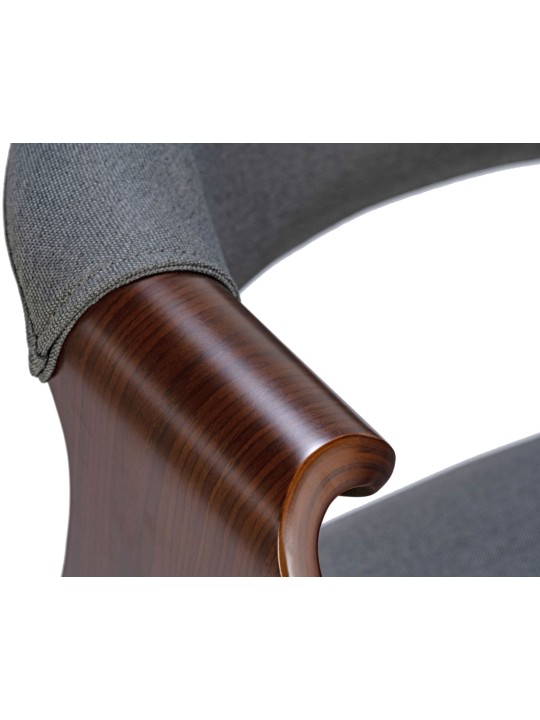 Scaun de sufragerie Foley stofa, nuc/gri