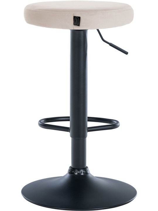 Set 2 taburete de bar Ponte catifea, crem