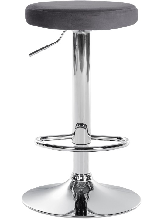 Set 2 taburete de bar Ponte catifea crom, gri închis