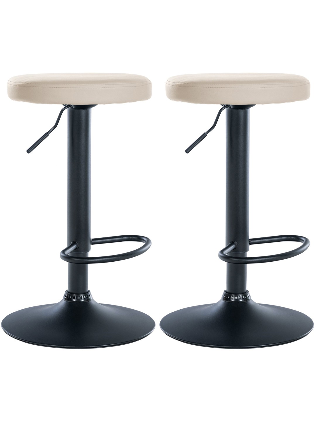 Set 2 taburete de bar Ponte imitatie piele, crem