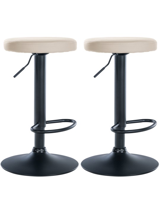 Set 2 taburete de bar Ponte imitatie piele, crem