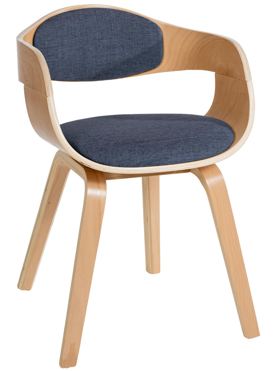 Scaun vizitator țesătură Kingston, natural/albastru