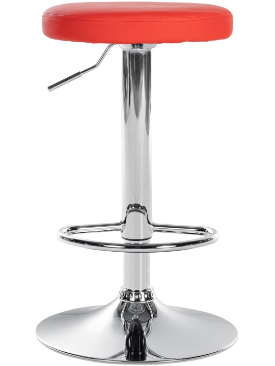 Set 2 taburete de bar Ponte imitatie piele crom, roșu
