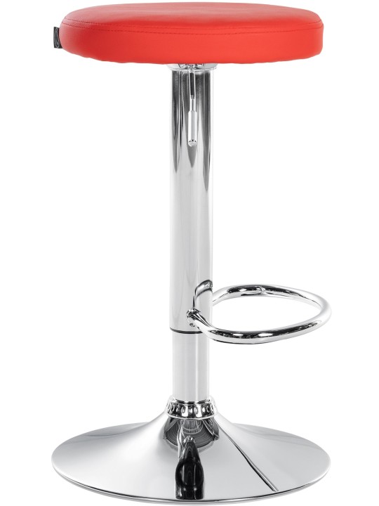 Set 2 taburete de bar Ponte imitatie piele crom, roșu