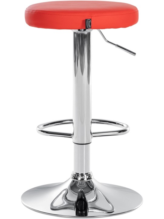 Set 2 taburete de bar Ponte imitatie piele crom, roșu