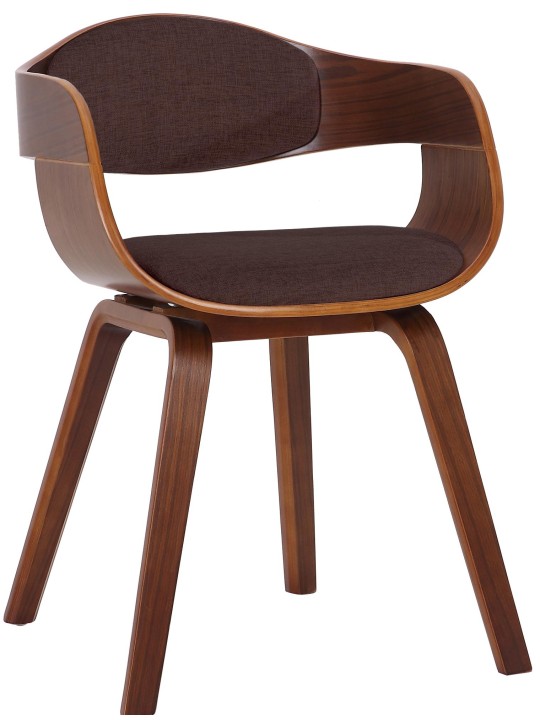 Scaun vizitator țesătură Kingston, nuc/maro