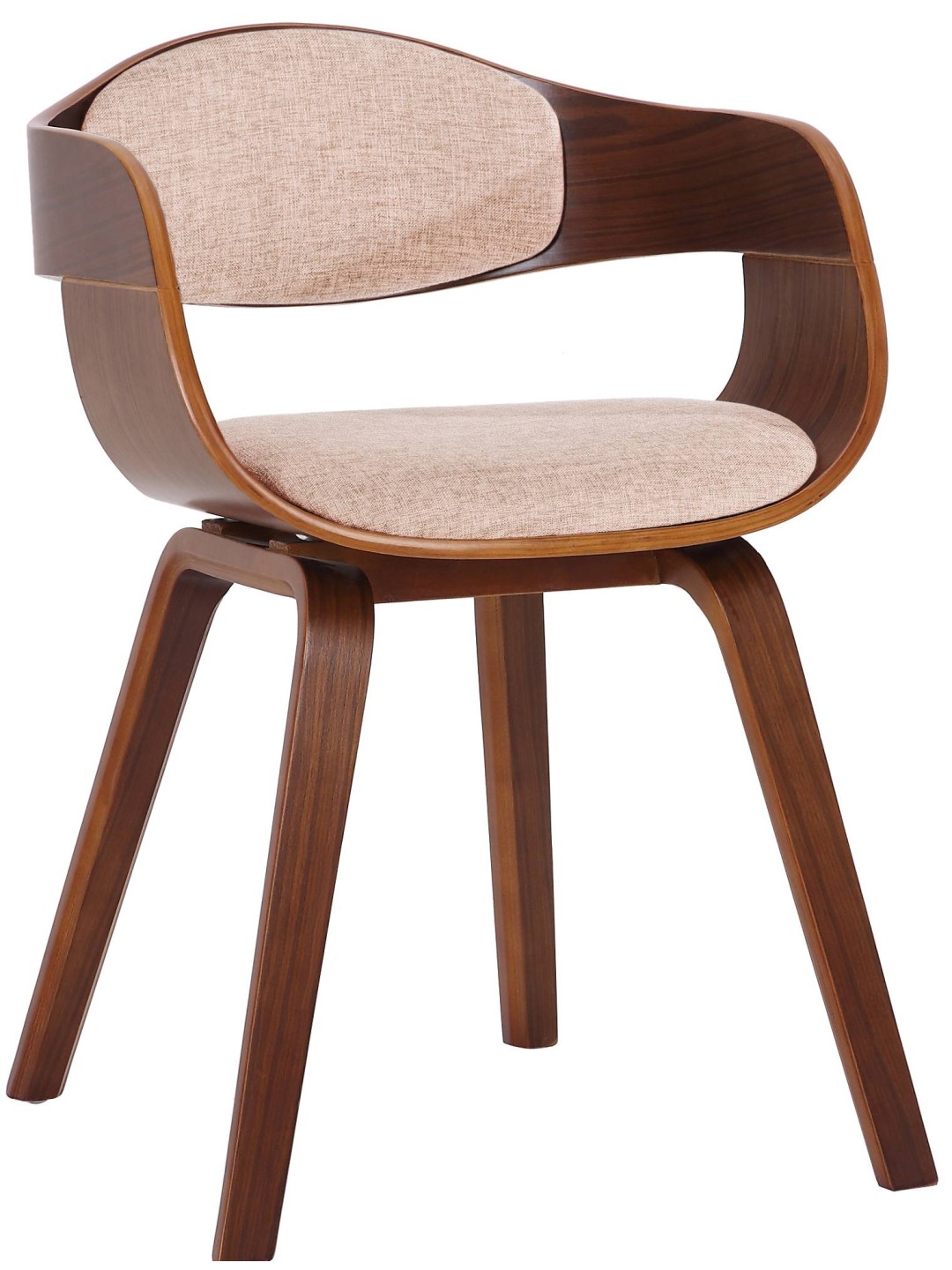 Scaun vizitator țesătură Kingston, nuc/crem