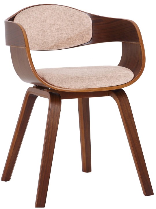 Scaun vizitator țesătură Kingston, nuc/crem Scaun vizitator țesătură Kingston, nuc/crem