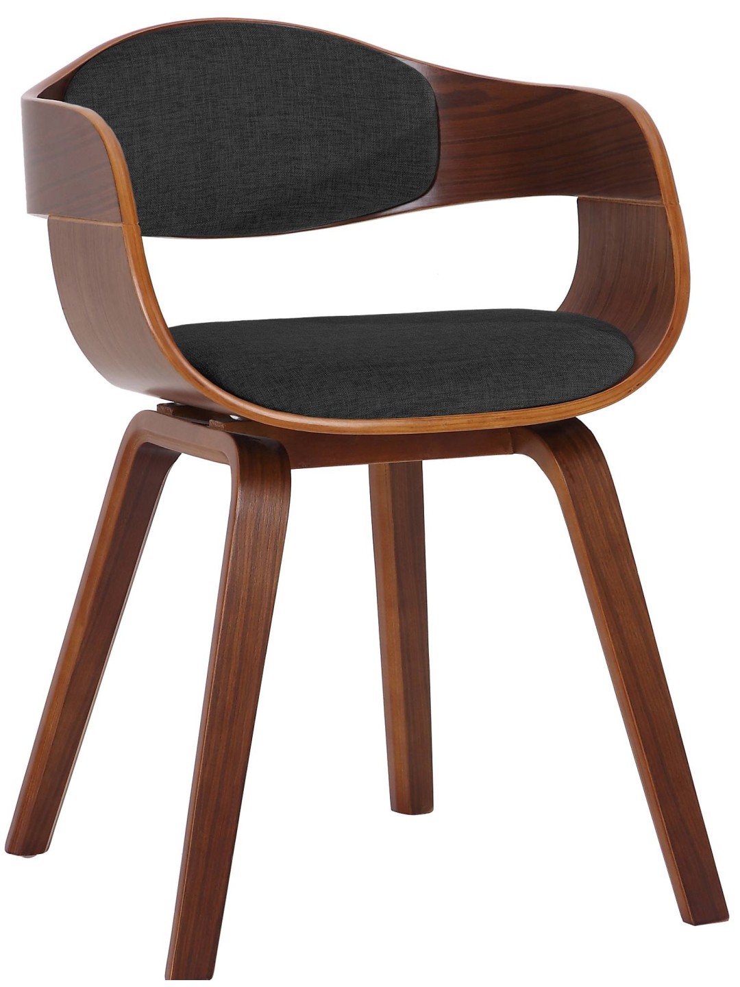 Scaun vizitator țesătură Kingston, nuc/gri închis