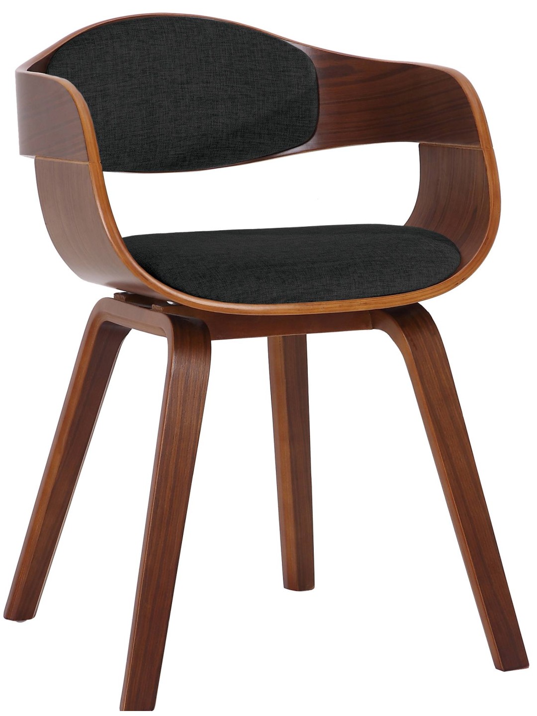 Scaun vizitator din material Kingston, nuc/negru