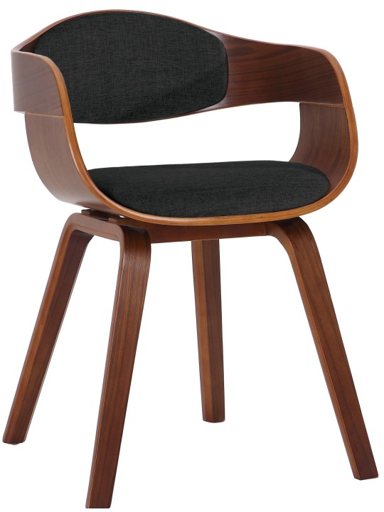 Scaun vizitator din material Kingston, nuc/negru