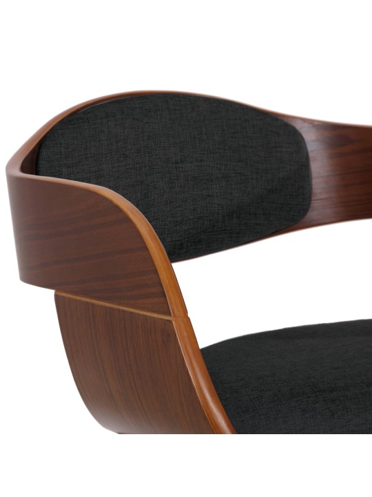 Scaun vizitator din material Kingston, nuc/negru