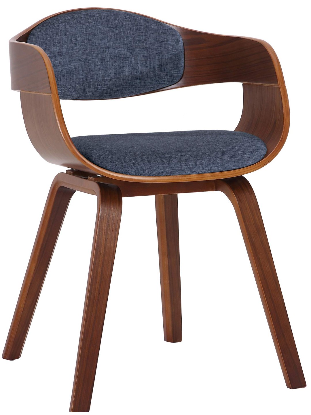 Scaun vizitator țesătură Kingston, nuc/albastru