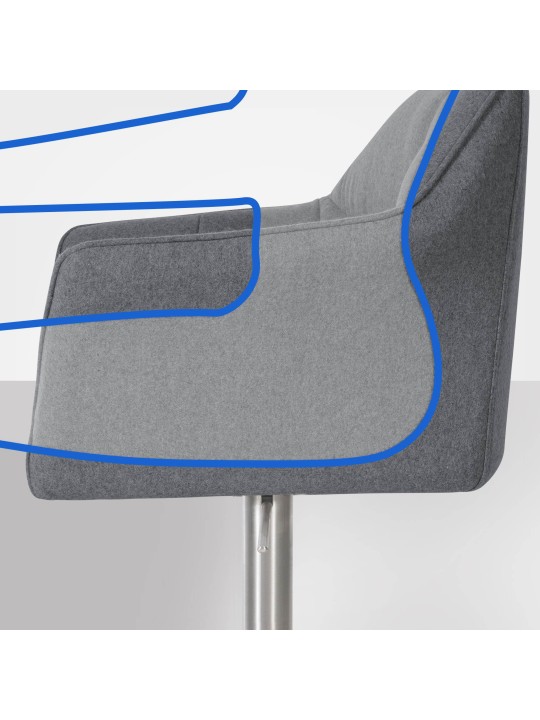 Scaun de bar Damaso E fetut, gri