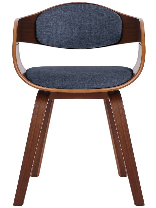 Set 2 scaune din material Kingston, nuc/albastru