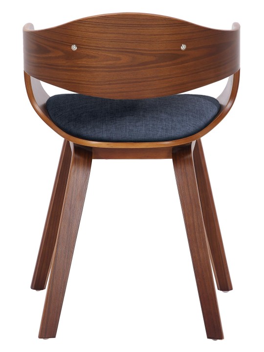 Set 2 scaune din material Kingston, nuc/albastru