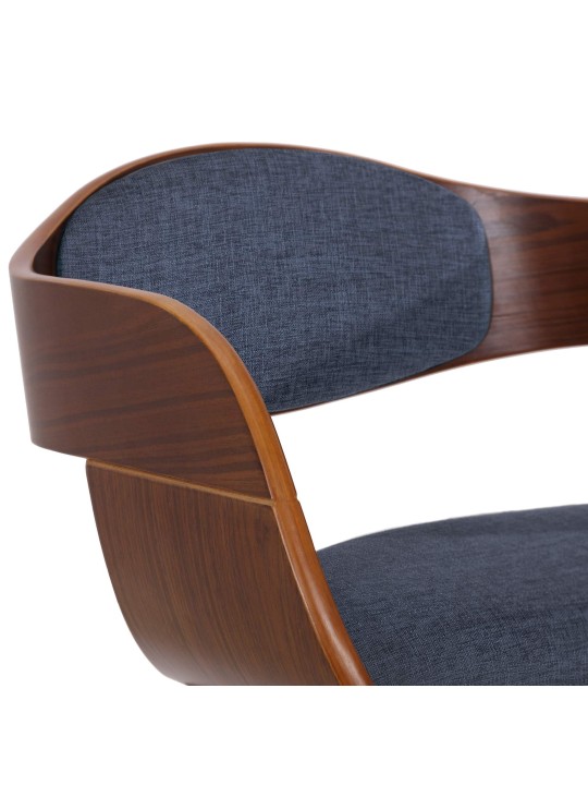 Set 2 scaune din material Kingston, nuc/albastru