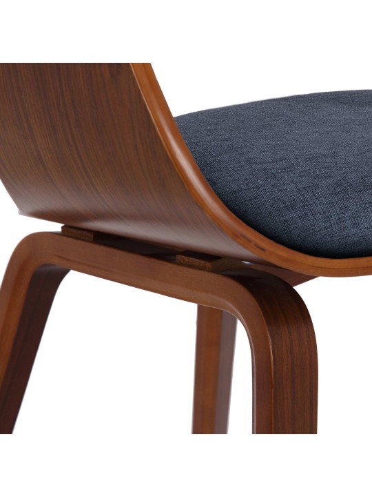 Set 2 scaune din material Kingston, nuc/albastru