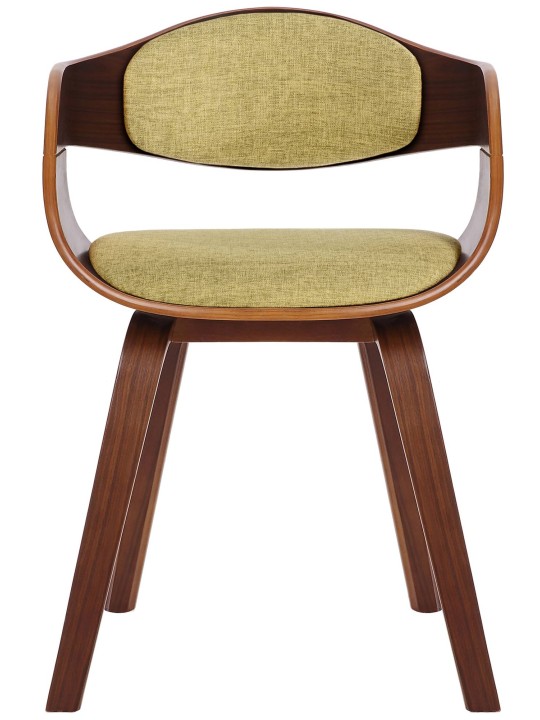 Set 2 scaune din material Kingston, nuc/verde deschis