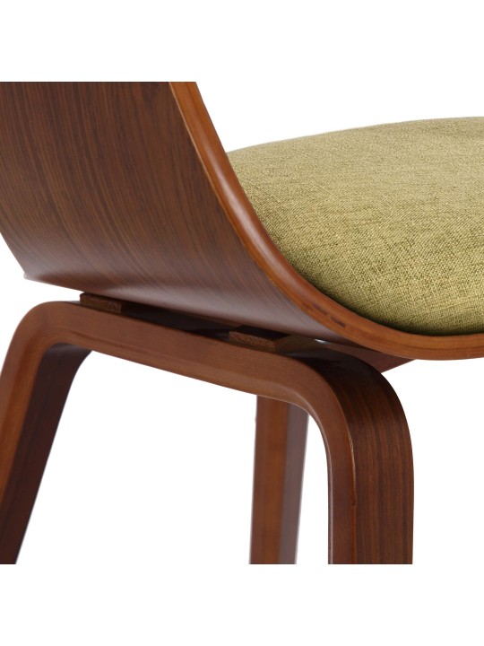 Set 2 scaune din material Kingston, nuc/verde deschis