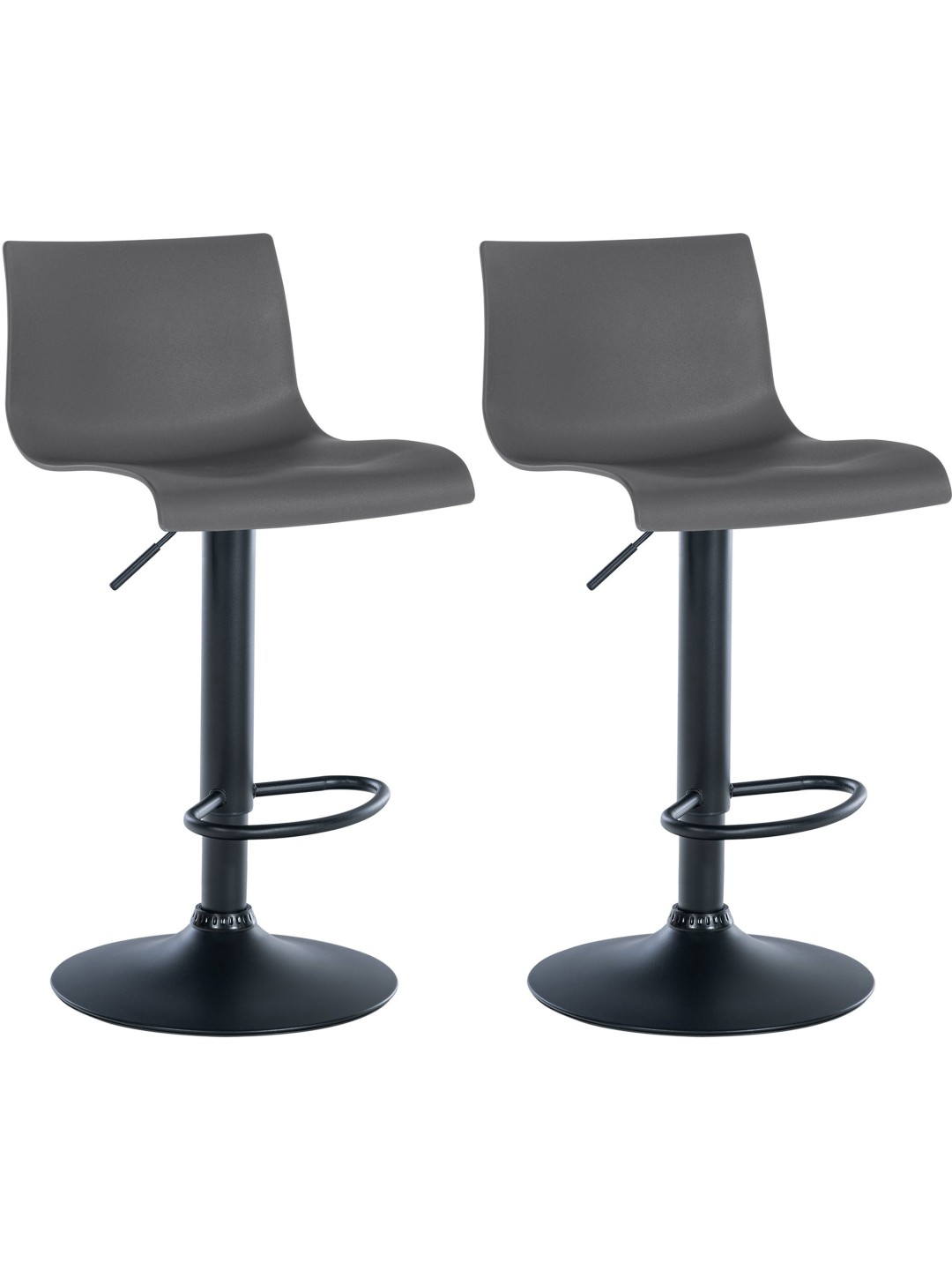 Set 2 scaune de bar Branford plastic, gri